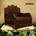 VEDIC VAANI Wooden Singhasan House Temple (Mandir) for Place God and Goddess Idol Sinhasan (5.5 inches (H) x 4.5 inches (L) x 4 inches (W))