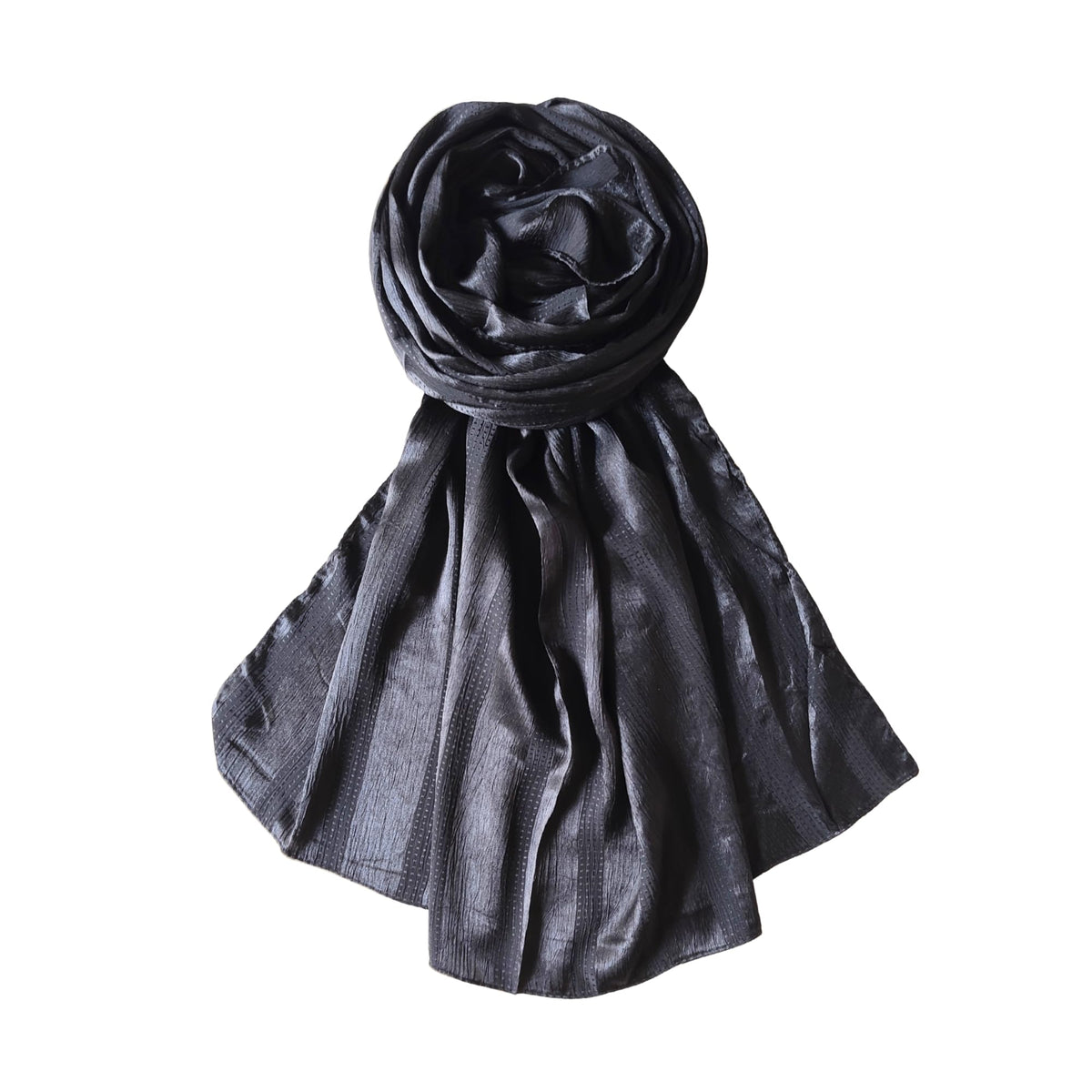 FAHABO Scarf Woman Premium Self-Woven Satin Silk Scarves | Hijab Scarf | Headscarf | Neck Scarf | Stoles | Wraps (Spider Black)