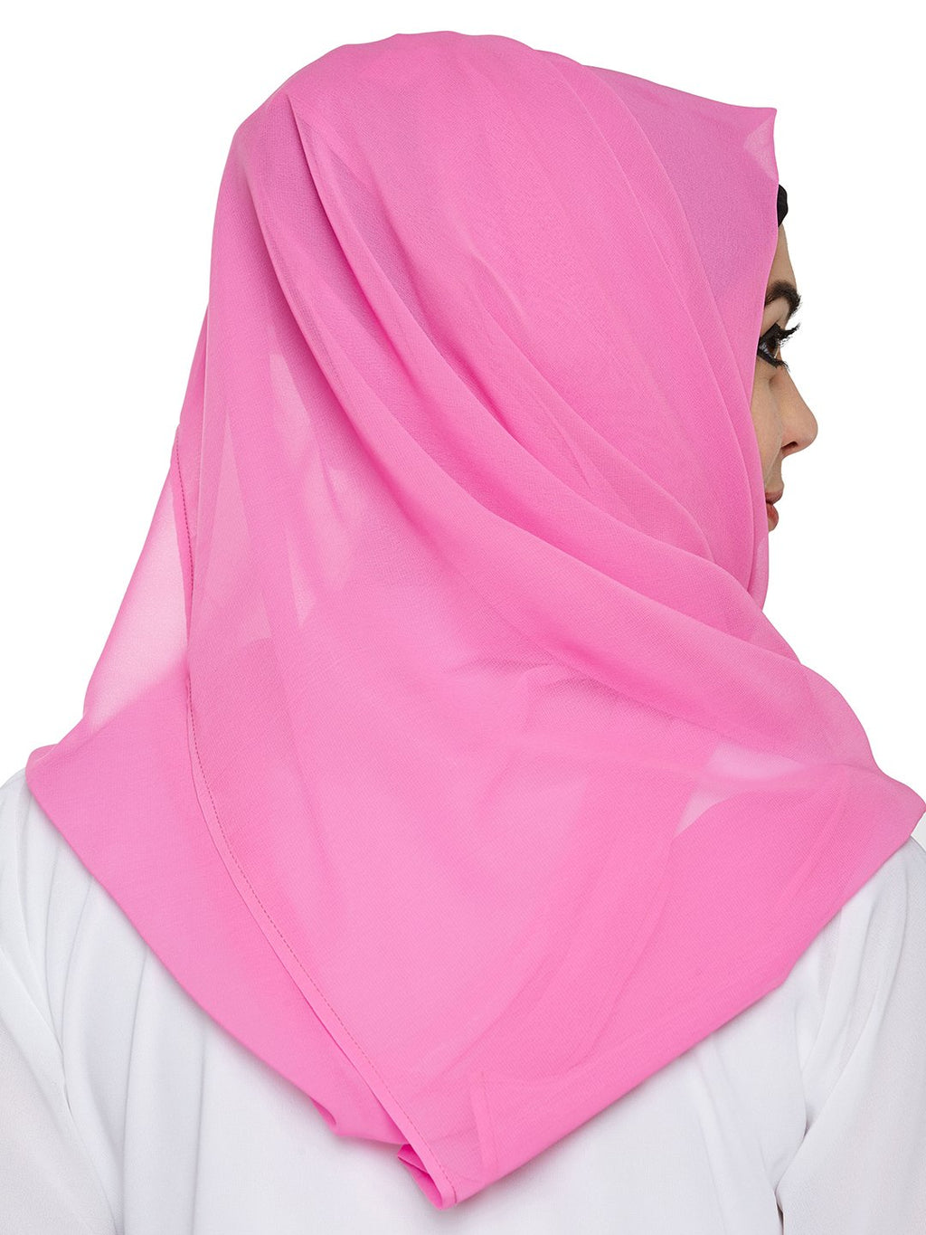 Momin Libas Women's Georgette Hijab and Scarf (HCT42317, Pink, Free Size)