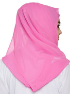 Momin Libas Women's Georgette Hijab and Scarf (HCT42317, Pink, Free Size)