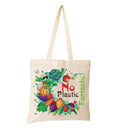 UNIQUE TOHFAA Eco Friendly Cotton Tote Bag | Reusable Fabric Cloth Bag for Shopping & Grocery | Stylish Printed Daily Use Handbag | Sustainable Multipurpose Tote with ‘No Plastic Fantastic’ Design