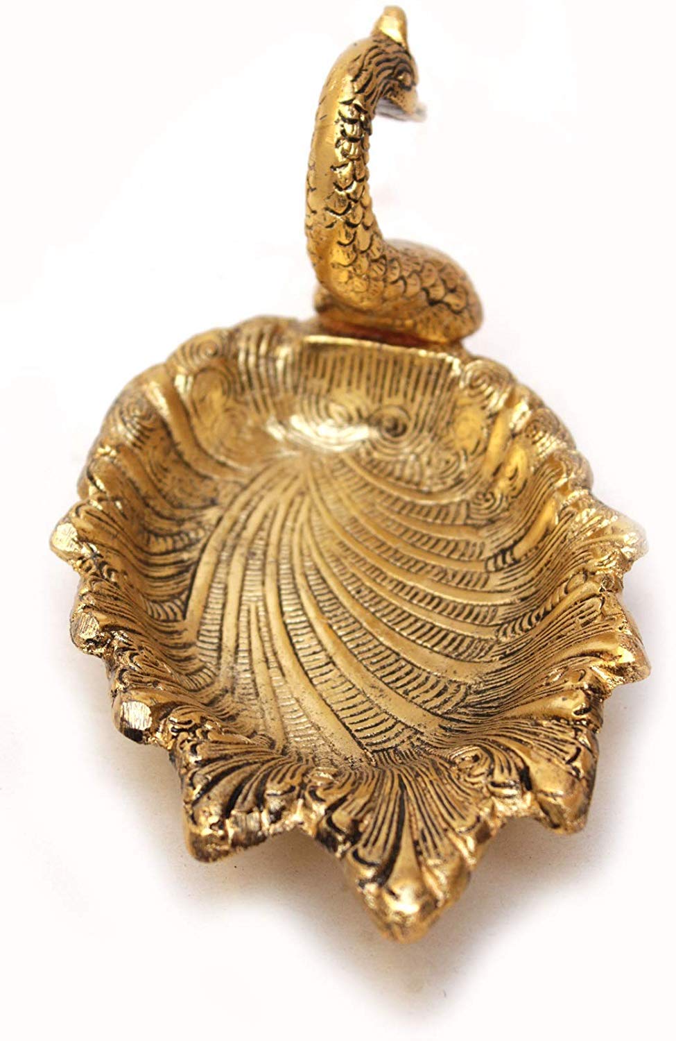 RCI Handicrafts Prince Home Decor & Gifts Metal Solid Tray Bowl (19 X 9 X 10 Cm, Gold), 1 Liter