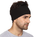 Gajraj Wide, Moisture Wicking and Non-Slip Exercise Workout Cotton Headband for Men and Women (Black)