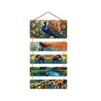 Artvibes Peacock Woman & Village Folk Art Decorative Wall Art MDF Wooden Wall Hanger for Home | Art For Wall | Door Decoration Items | Wall Art Print | Paintings For Wall | Unique Gift Item (WH_6734N)