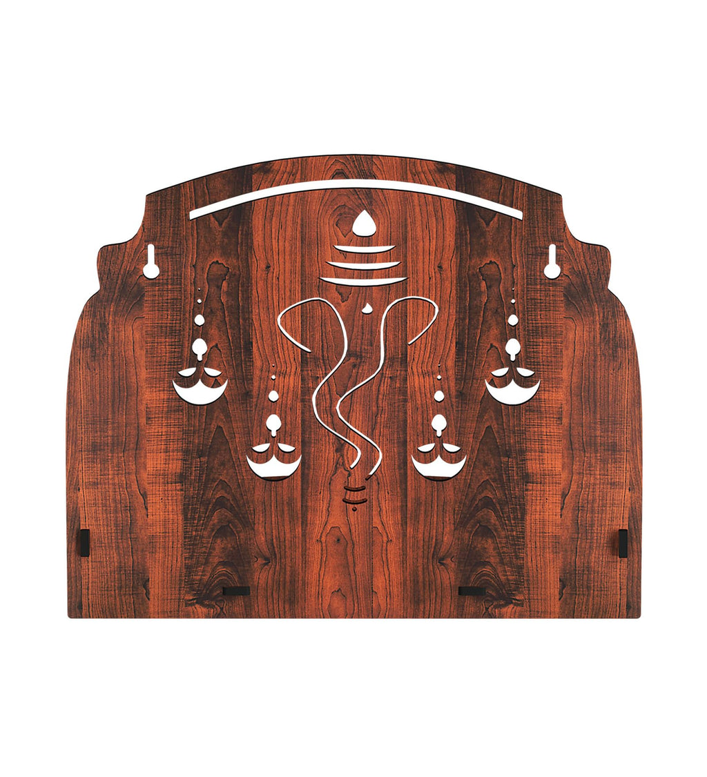 RANDOM Beautiful Wooden Puja Stand/Shelf for Home Puja Mandir for Home Temple for Home and Office Puja Mandir for Living Room Wall Mounted Brown - RPJS-009