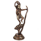 ARTVARKO Brass Dancing Krishna on Kaliya Naag Sheshnag Idol Krishan Decorative Showpiece Figurine for Pooja Room & Gift 13 Inch