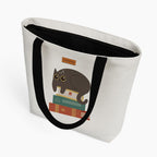 The Purple Tree Eco-Friendly Canvas Tote Bag, Sustainable, Reusable Shopping, Beach, Travel or Everyday Tote, Wide Tote Bag, Cute Cat