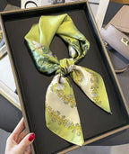 Eqbdilothic Scarf for Women Stylish, Silk Scarf for Women, Flower Pattern Design, Suitable for Fashion, Travel and Gifting