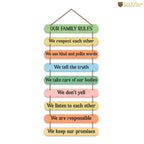 Artvibes Our Family Rules Quotes Wooden Wall Hanger for Home Decor | Quotes Decor Item | Wall Accents | Gift Items | Wall Illustrations | Modern Artworks Hangings | Mdf Wall Decoration (WH_9320N)
