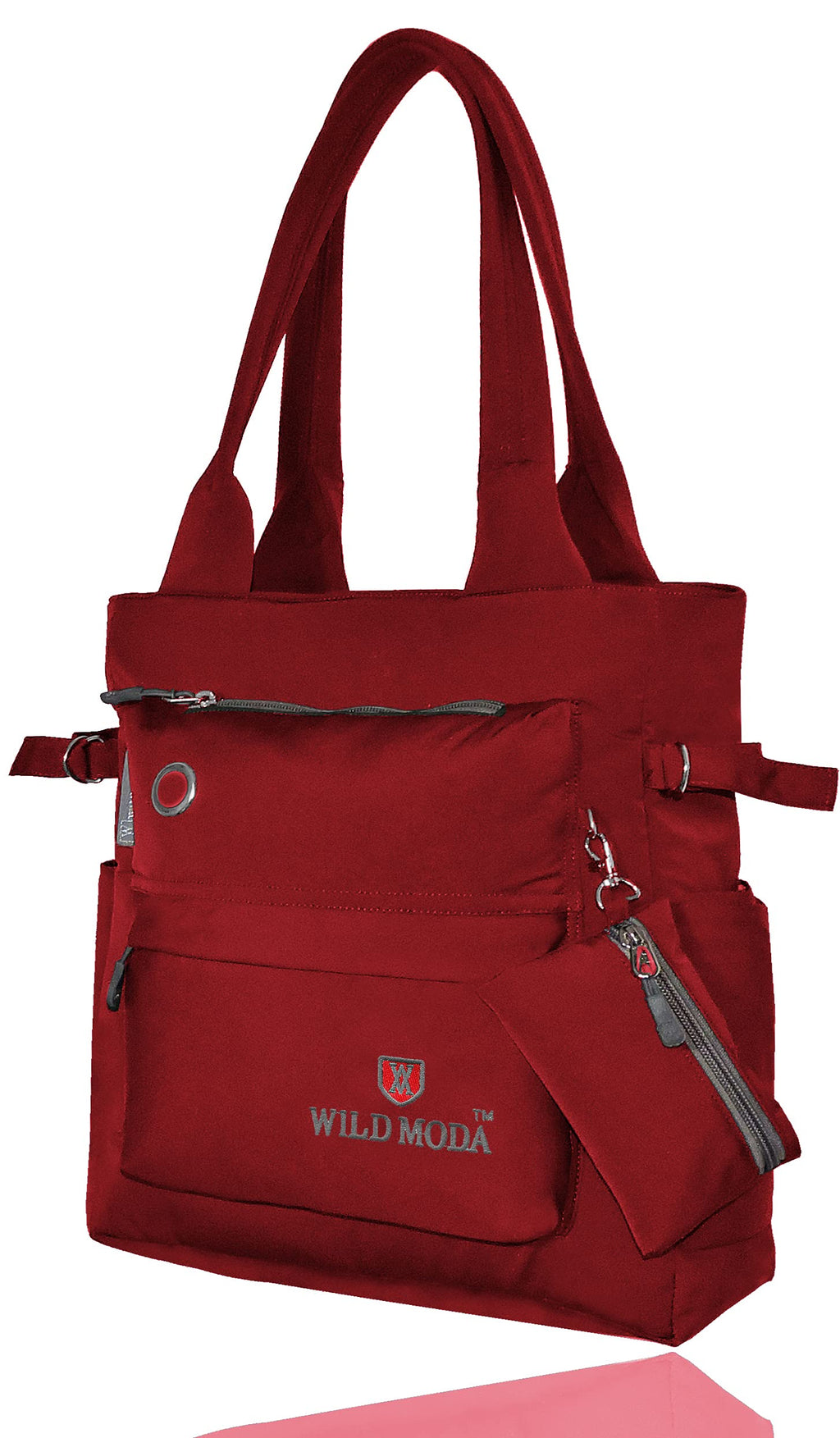 WILD MODA College and Office Tote Bag for Girls and Women (Maroon)