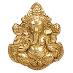 SVARUP Brass Blessing Ganesha Idol Ganesh Statue Ganpati Wall Hanging Murti for Puja Home Entrance Decor Diwali Gift 8 Inch