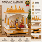 Kamdhenu Art and Craft Wood Home Temple (22 x 11 x 28 inch, Multicolour)