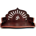 ZUPER Wood Fully Hand Made Om Pattern Home Temple for Pooja Temple for Home and Office I Wall Shelve for Puja I Wooden Mandir (Brown-3) (Pack of 1)