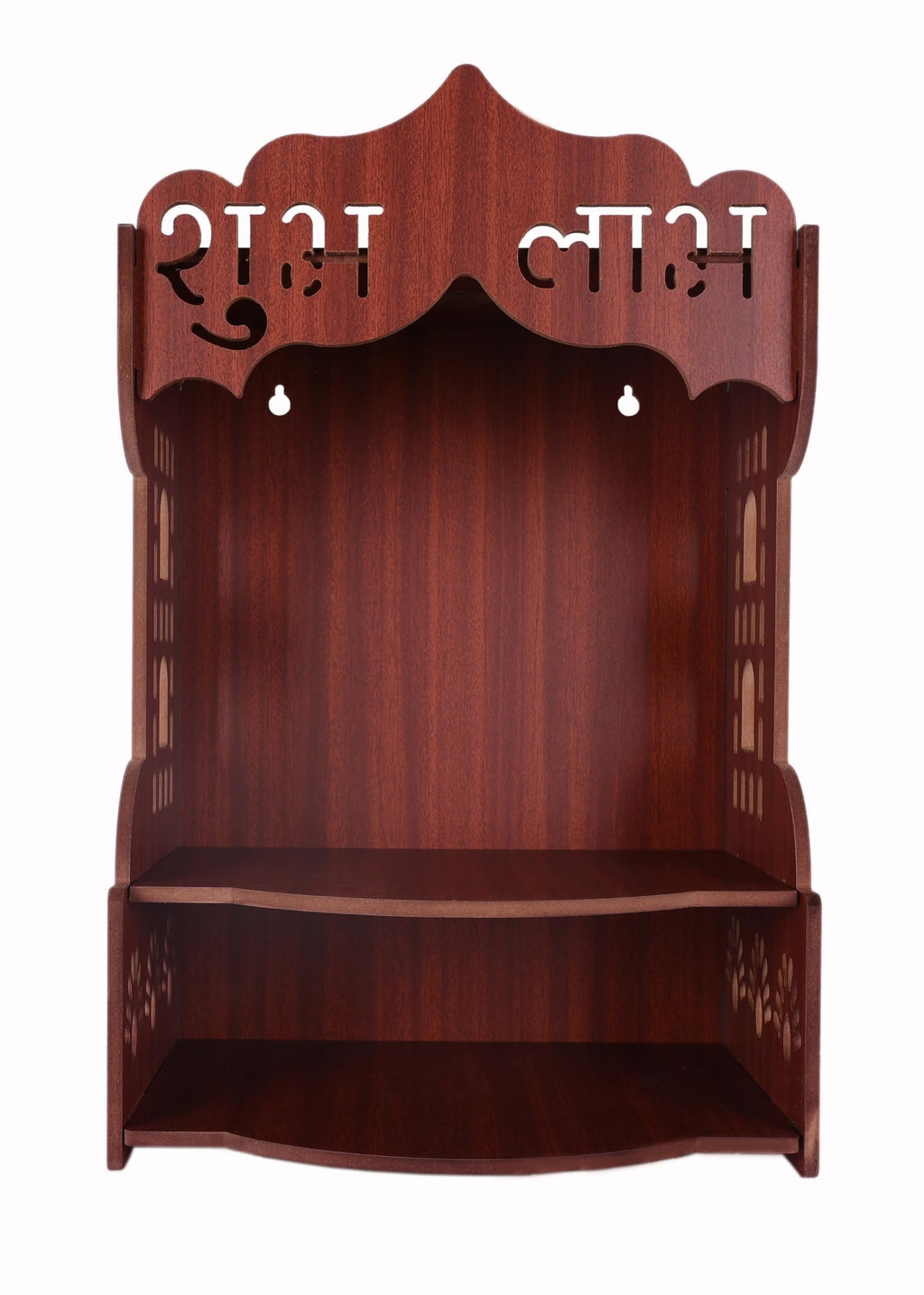 Beautiful Home Decor Wooden Pooja Mandir | Home Temple for Home and Office Puja Wall Mounted Size (L-10.5, W-8.25, H-14 Inch) (Dark)