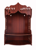 Beautiful Home Decor Wooden Pooja Mandir | Home Temple for Home and Office Puja Wall Mounted Size (L-10.5, W-8.25, H-14 Inch) (Dark)