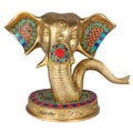 ARTVARKO Abstract Bhagwan Ganesh Trunk Big Brass Idol for Home Decor Office Diwali Gift Pooja Entrance Ganpati Murti 8 Inch