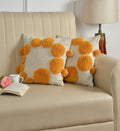 Furnistitchs Premium Decorative Throw Cushion Pillow Cover Boho Home Decor - Living Room Bedroom Couch Sofa Cushion Covers 16 inch x 16 inch (2, Yellow Circles)