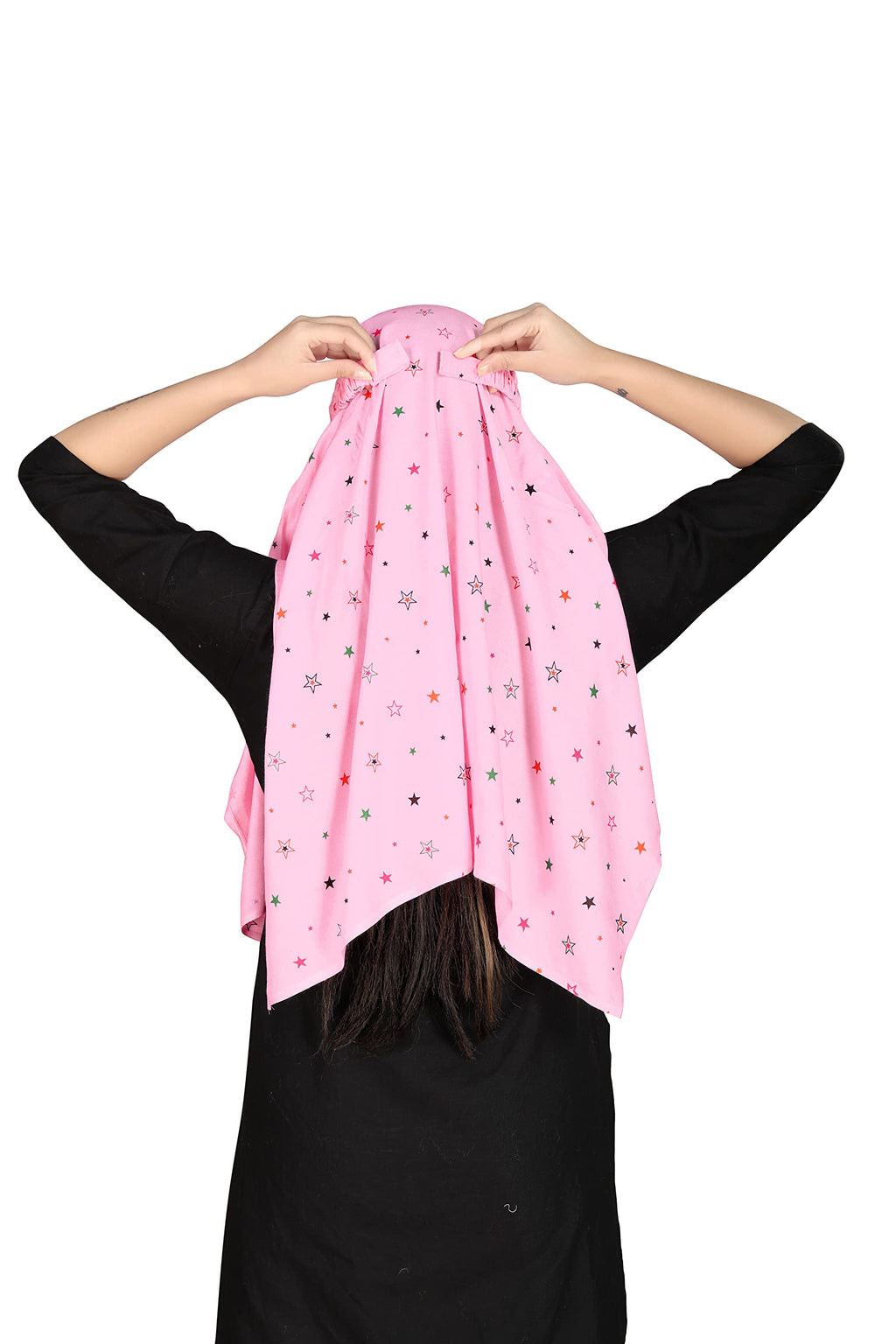 7 season's Women's Cotton Scarf Cum Mask Universal Size Usable For Vehicle Driver For Sunlight Uv Protection White Printed Design (Pink-S), Female