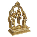 ARTVARKO Brass Lord Vishnu with Sridevi and Bhudevi Parivar Darbar Swami Satyanarayan Idol for Puja Gift Living Room Decoration Home Décor Height 10 Inch