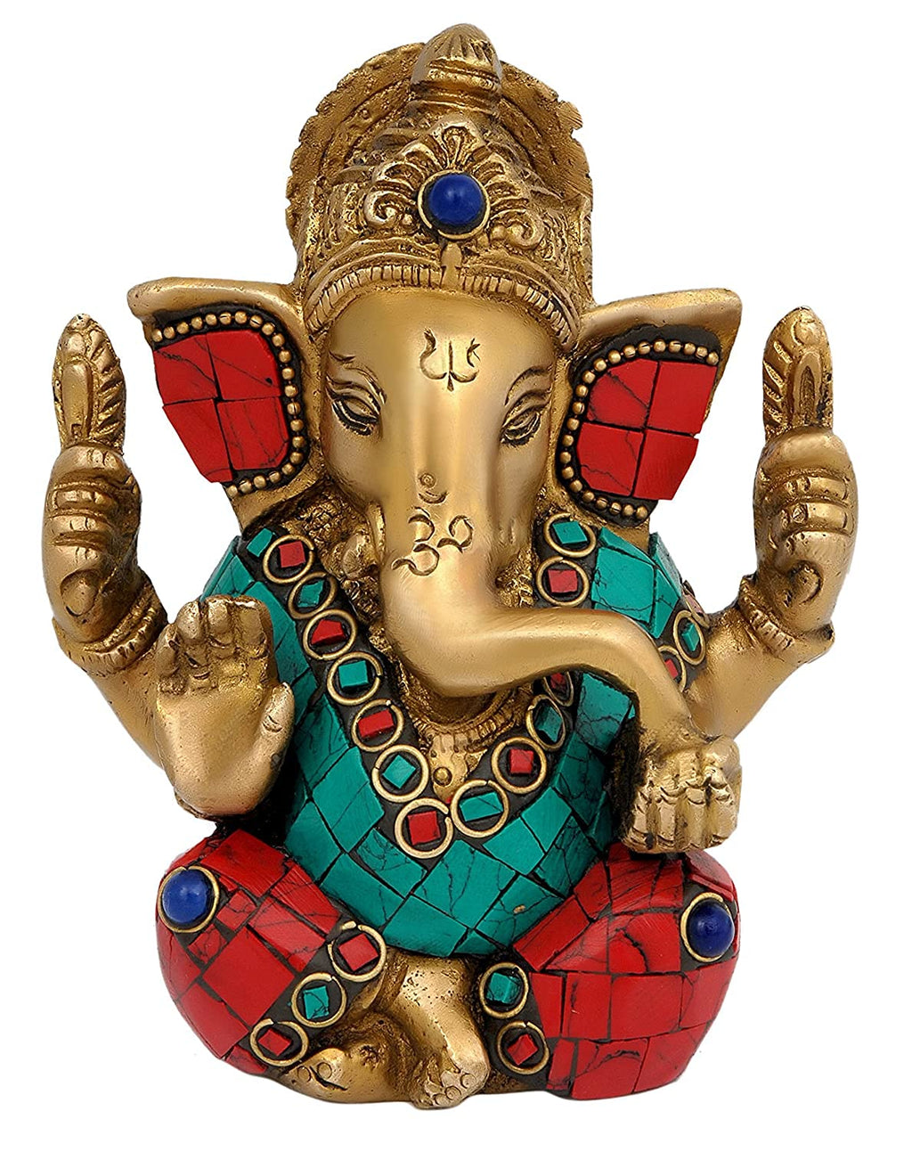 ARTVARKO Brass Idol Ganesha Murti Ganpati Statue for Home Decor Manidr Temple Office Inauguration Greh Pravesh Diwali Retirement Marriage Ceremony Birthday Gift Height 4.5 Home Decor
