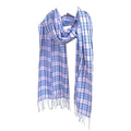 Graziemille PURE PASHMINA IN SILK/CASHMERE IN BLUE CHECKS