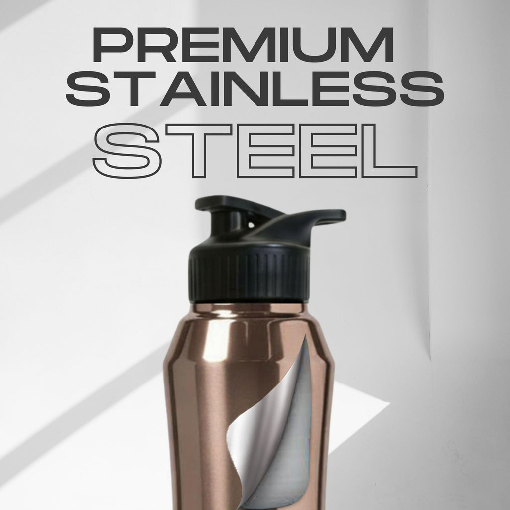 Speedex Stainless Steel Water Bottle 1 Ltr, Leak Proof Sipper Cap, BIS Approved 1000 ml Metal Bottle For Daily, Office, School, Gym, Travel Use for Men, Women, Kids, Adults, Copper Gold, Set of 4