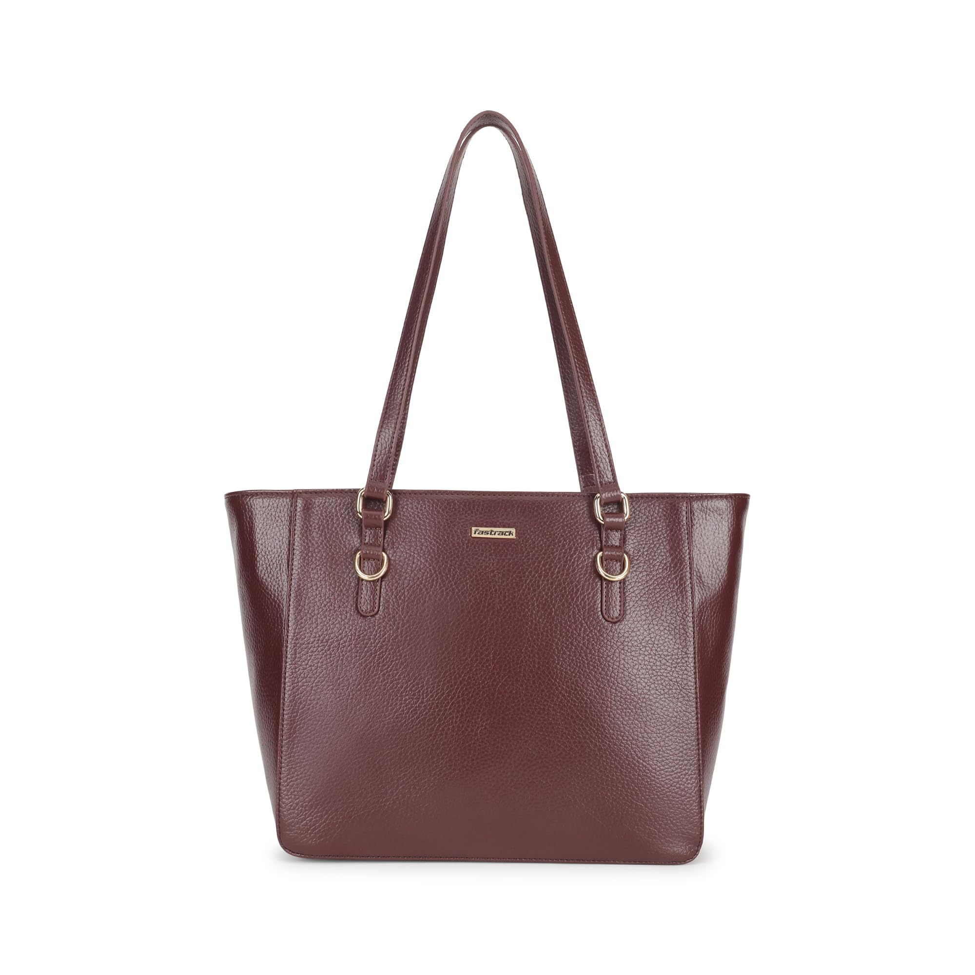 Fastrack CityStride Cherry Tote | Faux-Leather Women’s Handbag | Pebble-Textured Tote for 14-Inch Laptop with Dual Compartments
