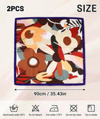 ELESUNCDOU 2Packs Silk Like Head Scarf for Women, Elegant Silk Scarf, Beautiful Bandanas for women, Fashion Accessory for Office, Travel, and Special Occasions