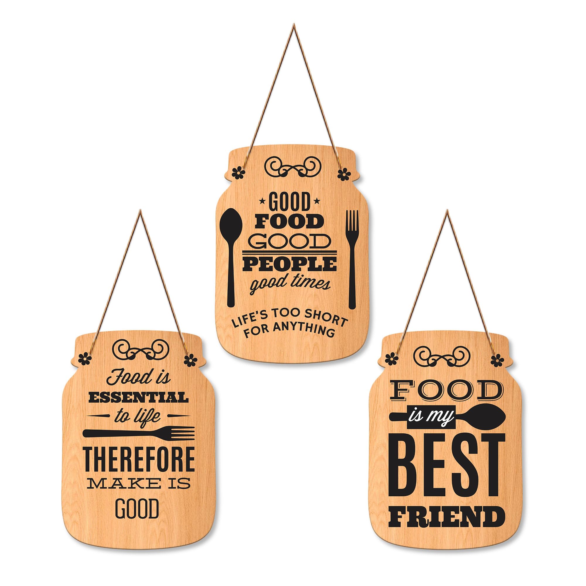 Artvibes Kitchen Quotes Wall Hanger for Home Decor | Gifts | Wall Art for Living Room | Wooden Hanging Items | Kitchen Wood Design | Decorative Artworks (WH_8901N)
