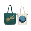 Eco Right Large Canvas Tote Bag for Women, Zipper Handbags for Women Inner Pocket for Shopping, Office & Daily Use (Pack of 2)