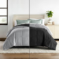 Hotel Collection 150 Gsm All Season Comforter Double Bed AC Blanket/Quilt/Rajai Soft & Breathable Microfiber Lightweight (90 X100 Inches) - Double Bed Comforter - Black/Silver Grey Color Kafalo