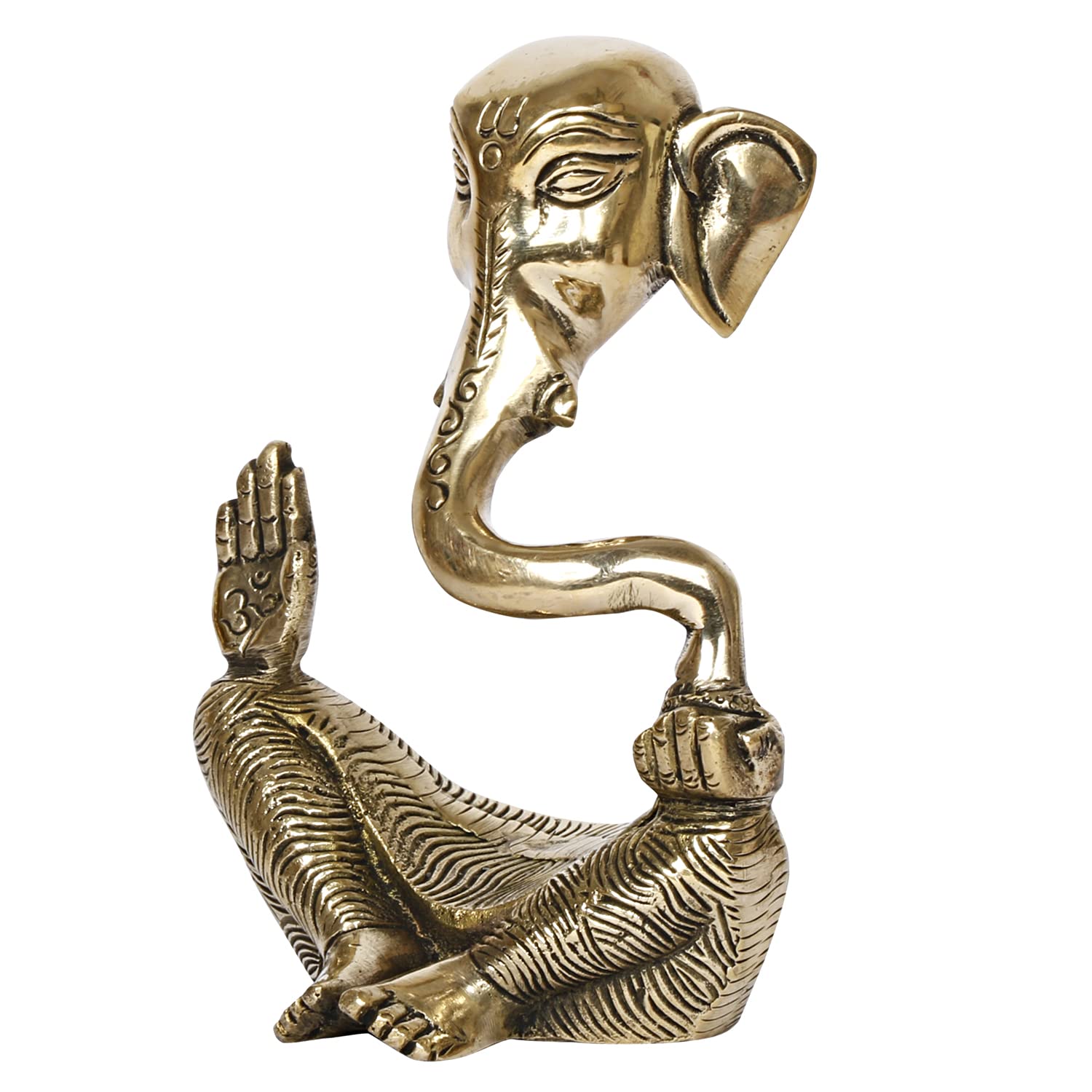ARTVARKO Brass Designer Ganesha Statue Modern Art Ganesh Ganpati Sitting Blessing Idol Sculpture for Home Diwali Puja Gifts 6 Inch