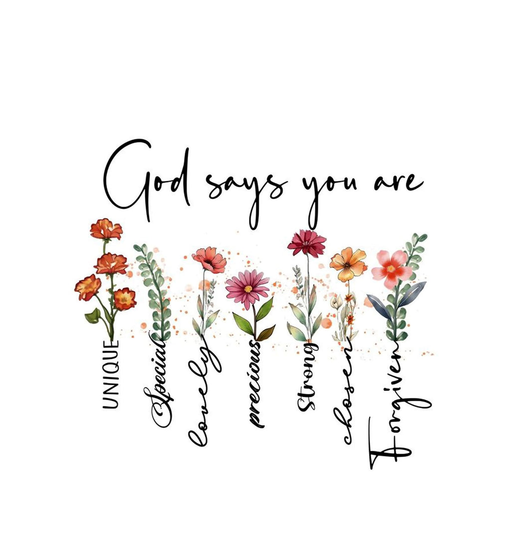 Heu “God Says You Are” Printed Canvas Tote Bag | Inspirational Christian Quote Cotton Shoulder Bag | Eco-Friendly Reusable Tote for Women