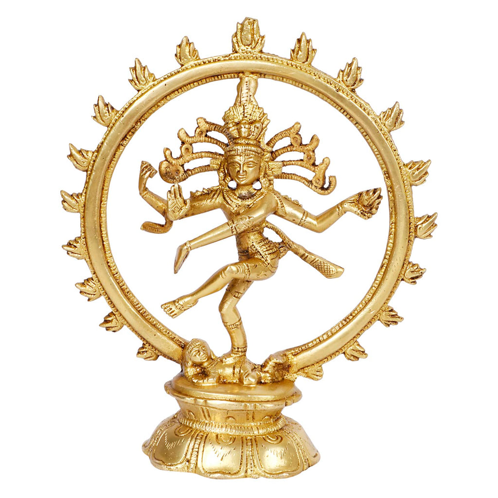 ARTVARKO Brass Natraja Statue Idol of Lord Shiva Ji Dancing Natraj Murti for Temple Mandir Home Décor 8 Inches