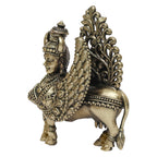 SVARUP Brass Superfine Kamdhenu Idol Kamadhenu Cow Surbhi Statue for Puja Home Decor Small Size 3 Inch