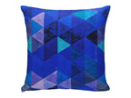 Khooti Velvet Cushion Cover, 24x24 (Triangular Blue)(Pack of 3)