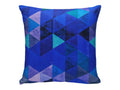 Khooti Velvet Cushion Cover, 20x20 (Triangular Blue)(Pack of 5)