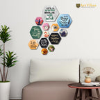 Artvibes Decorative Modern Wooden Wall Hanging Decoration for Home | Office | Living Room | Bedroom | Wall Accents | Stylish MDF Wood Wall Artwork Item | Quotes Decor Item (WPS_225N) Pack of 13 Pieces