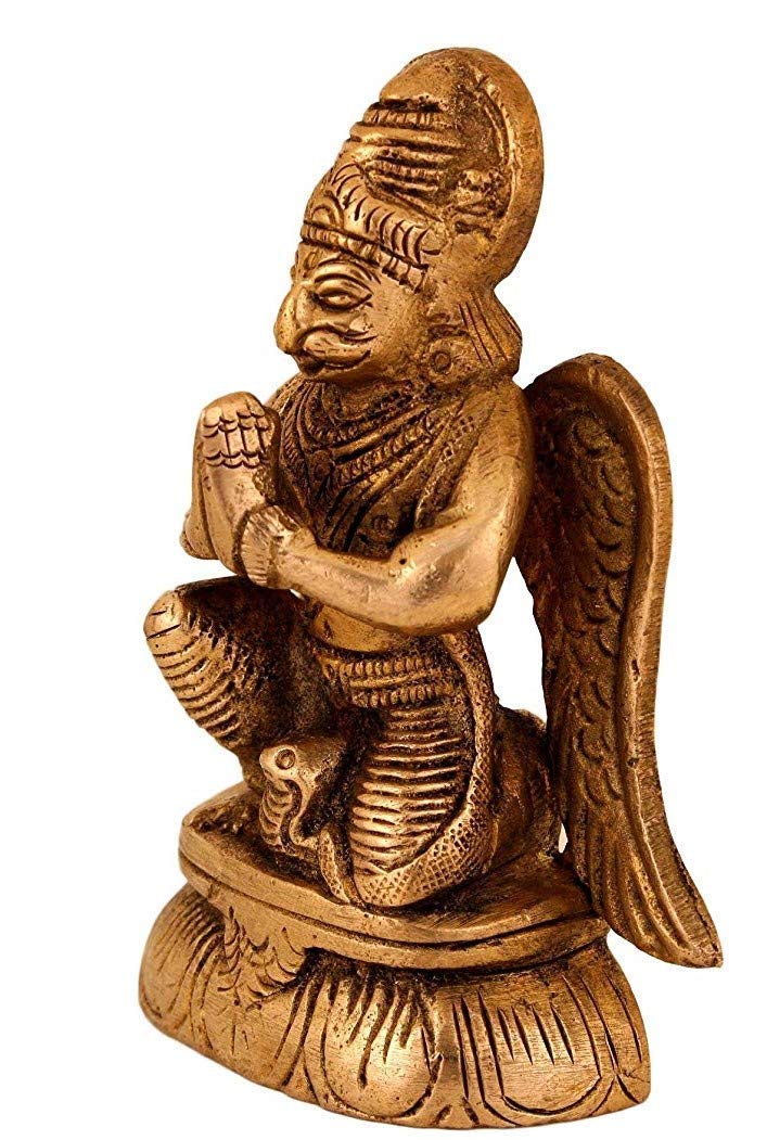 ARTVARKO Brass Garuda Idol Statue Vishnu's Vehicle Eagle Height 3.5 