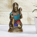 Artavrko Brass Lord Hanuman Blessed Bajrangbali Sculpture Murti Religious Idol for Puja Home Decor Gift 6 Inch