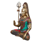 ARTVARKO Large Brass Lord Shiva Shankar Statue Bhole Nath Bhagwan Murti Office Home Decor Showpiece 19 Inches