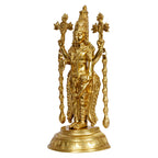 Svarup Brass Tirupati Balaji Venkateshwara Statue Vishnu Chakra Namah Shankh Murti Lord Srinivasa Religious Idol Decor Gift 16 Inch