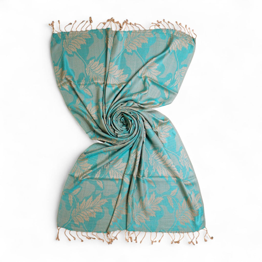 STOLE STUDIO Embellished Fancy Leaf Viscose Stole & Scarf