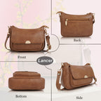 LANCER Hobo Crossbody Shoulder Bag for Women & Girls – Stylish Tote Sling Handbag with Adjustable Strap | Ladies Purse, Travel Casual Office Bag (Tan)