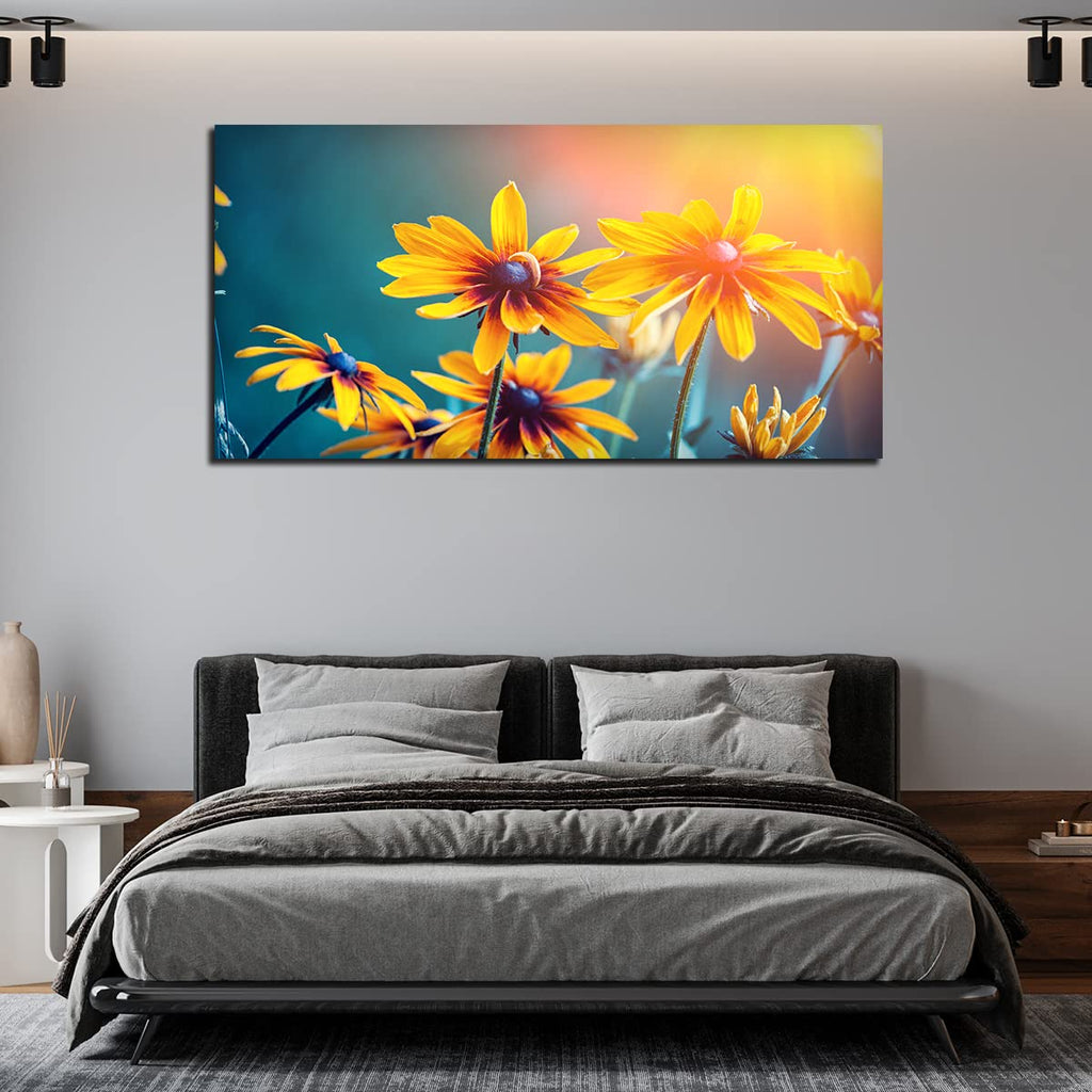 VIBECRAFTS Canvas Paintings for Living Room Drawing Room Beautiful Wall Painting of Mexican Sunflower Fitted with Wooden Frame for Home|Office|Gift(PTVCH_2292NV)