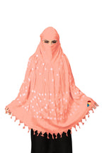 PRACHARAN Women Cotton Stylish Hand Printed Scarf, Anti Pollution Full Face Scarf With UV Sun Rays Protection Scarf For Women And Girls (Peach), Female