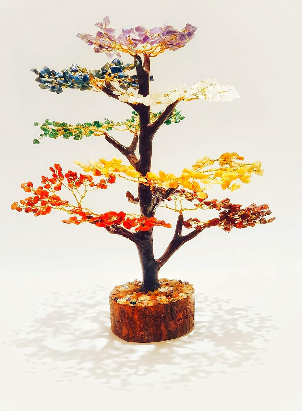 A P HOMES 7 Chakra Healing Gemstone Tree - Handcrafted Feng Shui Crystal Tree for Positive Energy, Wealth, and Balance | Meditation Decor, Reiki Healing, Home & Office Decor Gift (700 Beads)