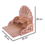 Om Shree Fully Handmade Beautiful Wooden Home and Office Temple/Pooja Mandir(28 x 28 x 26 cm) (Light Brown 2)