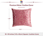 RD TREND® Premium Velvet Cushion Covers Set of 2 | Soft Decorative Throw Pillowcases for Sofa, Bed & Living Room | Cushion Cover 18 inch x 18 inch (45x45 cm) Dusty Rose