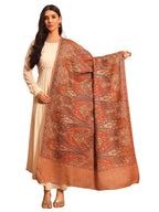 Pashmoda Women Mahnoor 100% Pure Wool Sozni Hand Embroidered Shawl (Size: 40x80in, 101x203cm) LIS40